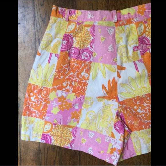 Lilly Pulitzer High Rise Patchwork Stretch Shorts - Picture 6 of 9